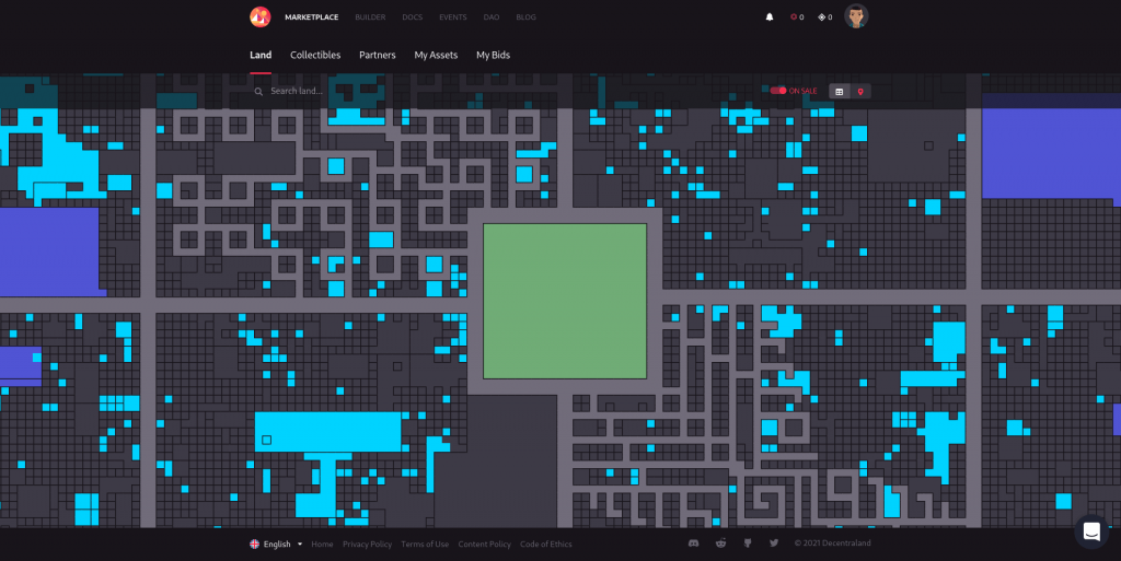 Como comprar y vender tierras en Decentraland